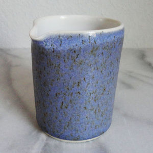 Smokey Blue Glaze Ceramic Pitcher with White Edge